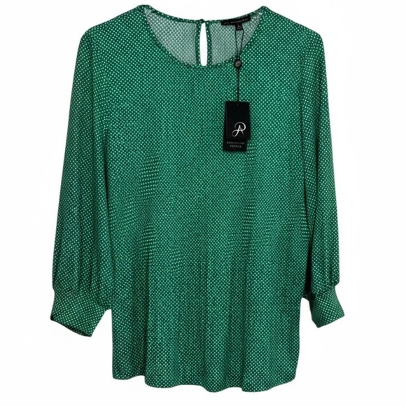 ADRIANNA PAPELL - NWT - SIZE MEDIUM - PRINT KNIT PLEATED TRAPEZE TOP BLOUSE B1 - Picture 3 of 12